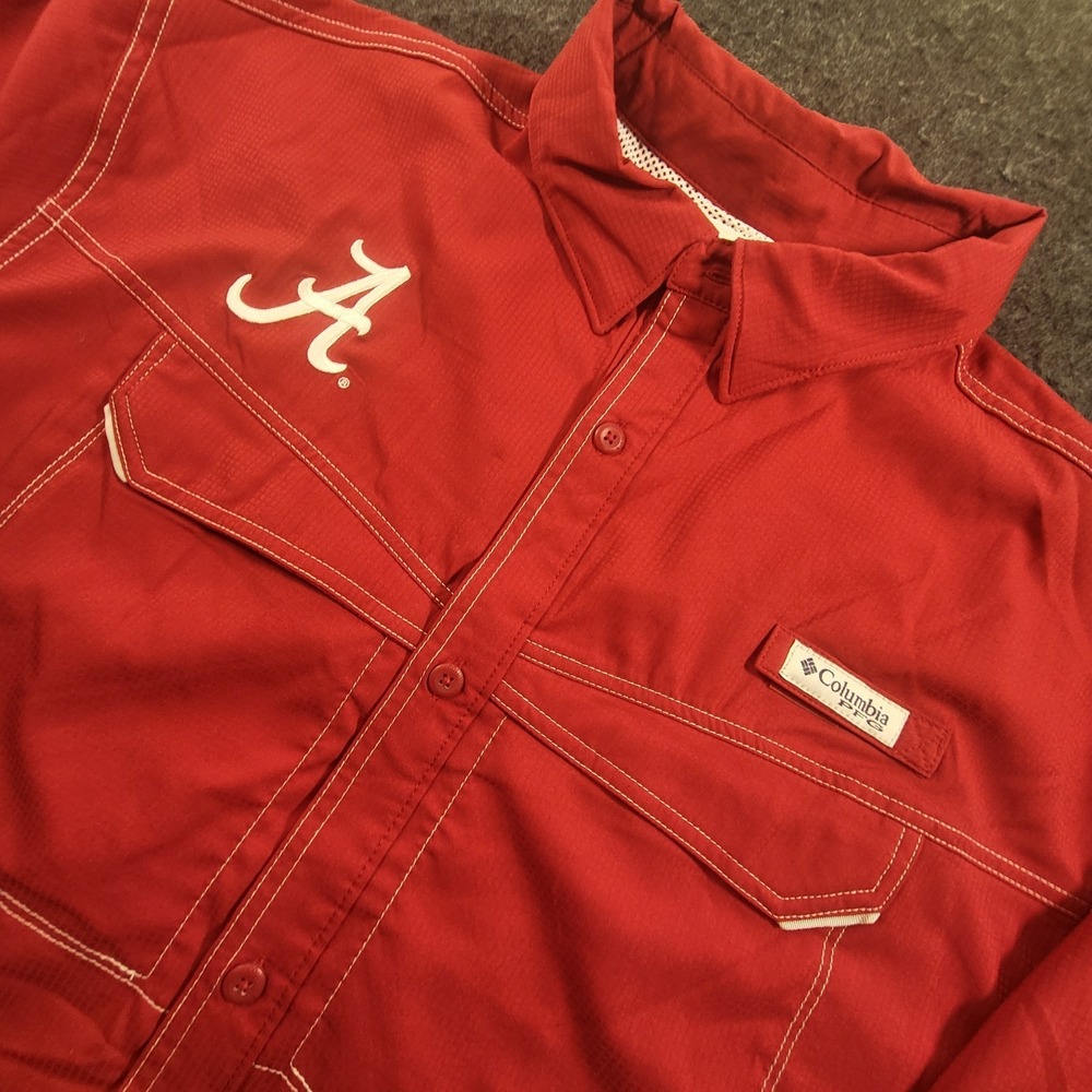 Alabama Crimson Tide Shirt Men's XL Football Fishing Columbia PFG